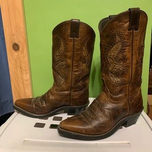 Abilene Women's 11" Tooled Inlay Western Boots
